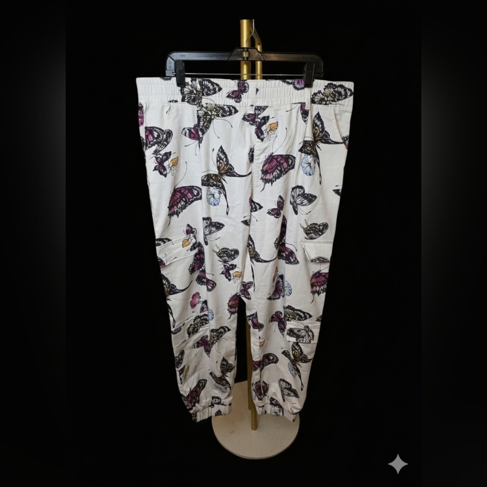 2 For $20 Butterfly Print Cargo Jogger Pants 23/24‎ Plus